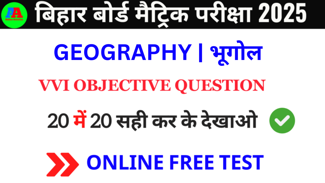 Class 10th Geography vvi objective Test