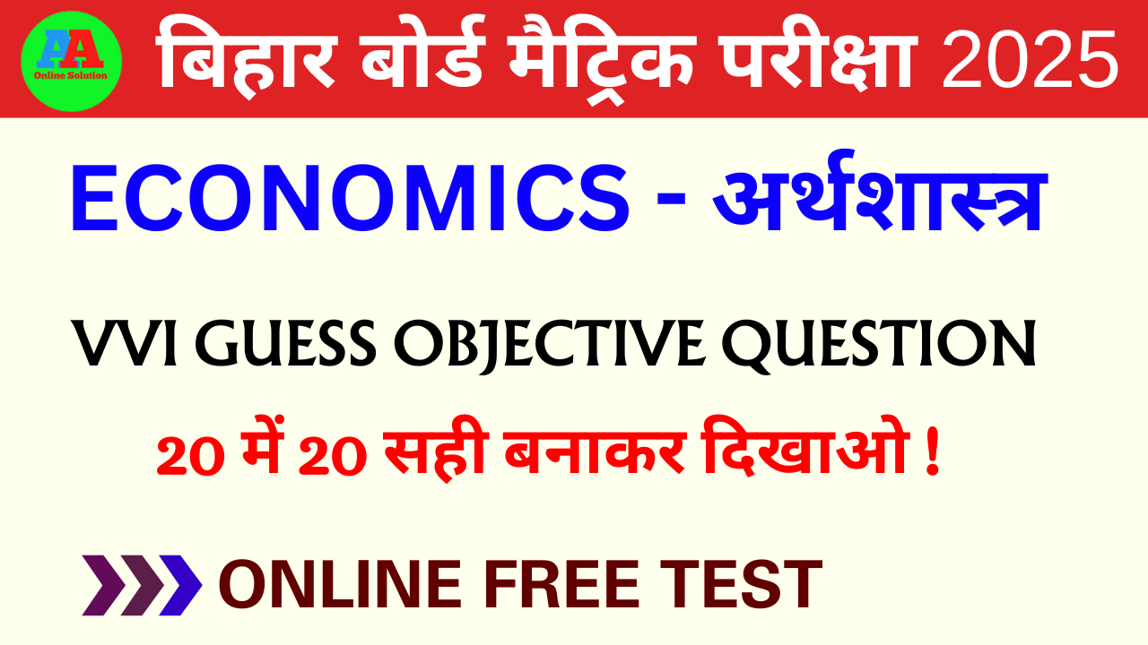 Class 10th Economics vvi objective Test