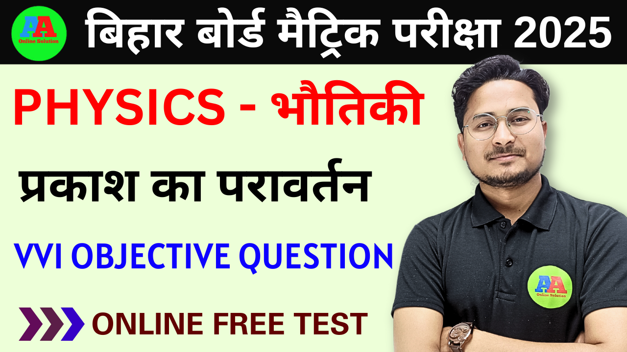 Class 10th Physics प्रकाश का परावर्तन objective Test